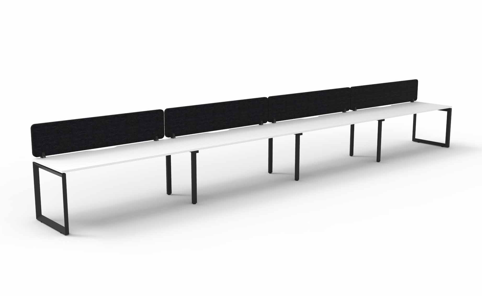 Loop 4 Person Single Sided Workstation - with Eco Screen